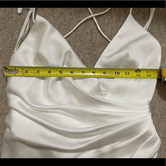 Fame&Partners NWT/BOX Ivory Satin wrap maxi dress BRIDES&BRIDESMAID Fits 6-8 - Picture 15 of 17